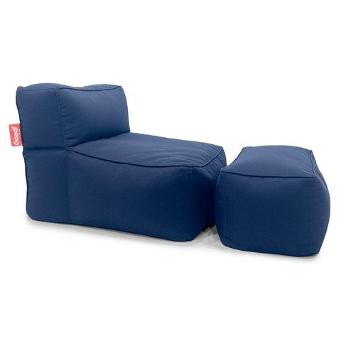 Puff e Apoio Brisa Conforto para Áreas Externas Good Pufes Poltrona Enchimento Perolas Eps Azul