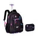 Ver imagem 1 de Kit Mochila Escolar Rodinha e Estojo Rafa e Luiz Rl24018