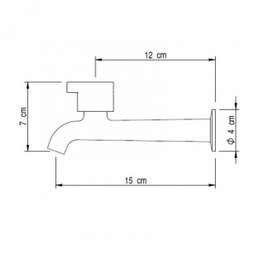 Torneira de Parede para Cozinha 1158J4 1/4 de Volta Japi - 2