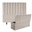 Ver imagem 1 de Kit Cabeceira e Calçadeira Baú Solteiro 90cm Cancun Suede Bege - D A DECOR