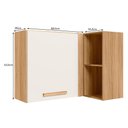 Ver imagem 3 de Armário Aéreo Canto Reto Intenza 88,5cm Freijó/off White Cristal com Nichos - Nicioli