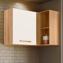 Ver imagem 2 de Armário Aéreo Canto Reto Intenza 88,5cm Freijó/off White Cristal com Nichos - Nicioli