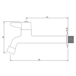 Torneira de Parede para Cozinha 1158IHB 1/4 de Volta Japi - 2