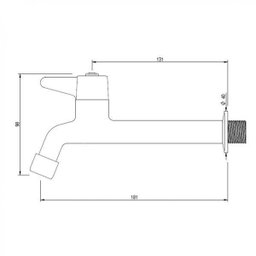 Torneira de Parede para Cozinha 1158IHK 1/4 de Volta Japi - 2