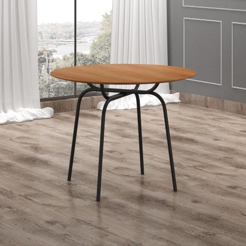 Mesa Redonda Anne 90x90cm Tampo Madeira BP