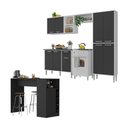 Ver imagem 1 de Armário de Cozinha com Bancada Americana Xangai Multimóveis Mp2203 Branco/preto