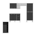 Ver imagem 6 de Armário de Cozinha com Bancada Americana Xangai Multimóveis Mp2203 Branco/preto
