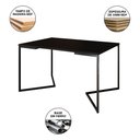 Ver imagem 5 de Mesa Industrial Jantar Retangular 137X90Cm Preta Base V Com 6 Cadeiras Pretas Ferro Pre Marrom