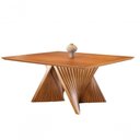 Ver imagem 1 de Mesa de Jantar Quadrada Madeira Maciça com Base Torcida 1,30x1,30m Topázio