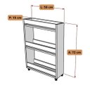 Ver imagem 3 de Carrinho Auxiliar para Home Office Branco com 3 Prateleiras Escritório Consultório