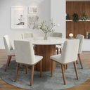 Ver imagem 1 de Mesa de Jantar 6 Lugares Kalina Madeira Apartamento Cozinha