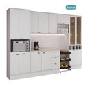 Ver imagem 7 de Cozinha Milla Tidy 14 Portas 3 Gavetas MDF Branca Móveis Carraro