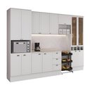Ver imagem 3 de Cozinha Milla Tidy 14 Portas 3 Gavetas MDF Branca Móveis Carraro