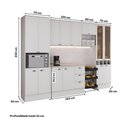 Ver imagem 5 de Cozinha Milla Tidy 14 Portas 3 Gavetas MDF Branca Móveis Carraro