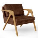 Ver imagem 6 de Kit 03 Poltronas Decorativa Sala Estar Pietra Com Estrutura Madeira L02 Couríssimo Marrom-Lyam