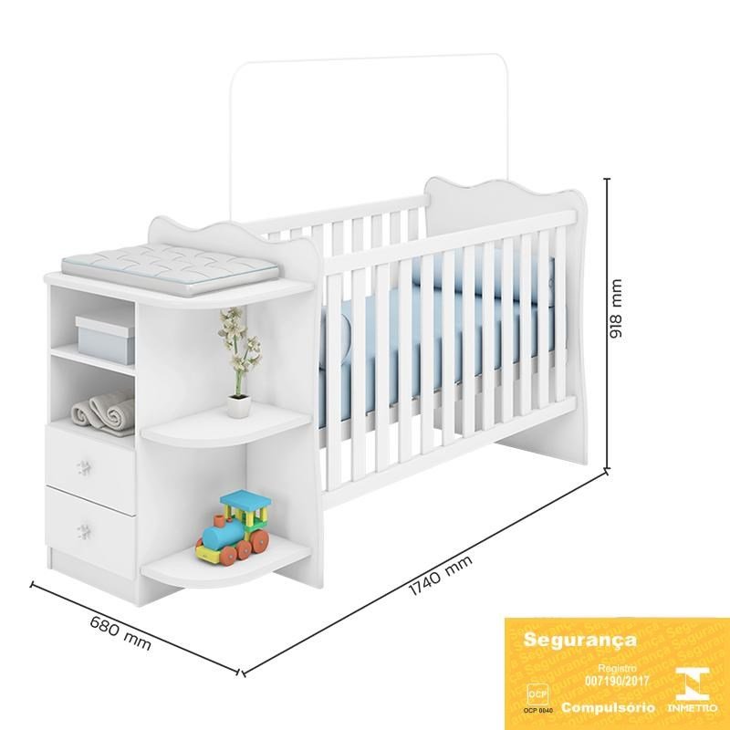 Dormit Rio Infantil Doce Sonho Portas C Moda Gavetas E Ber O Multifuncional Branco Qmovi