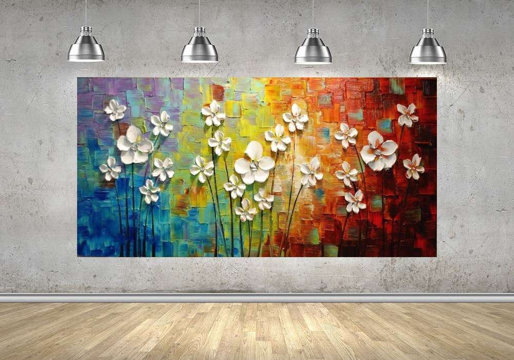 Quadro Pintura Tela Abstrato Moderno 2419: 90cm (A) x 180cm (L) - 4
