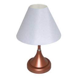 Abajur para Sala ou Quarto Base Cobre e Cúpula de algodão Branca - 2