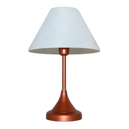 Abajur para Sala ou Quarto Base Cobre e Cúpula de algodão Branca - 3