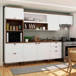 Cozinha Modulada Cristal 330cm Provençal Completa 100% Mdf Cor:branco - 1