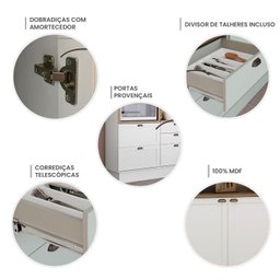 Cozinha Modulada Cristal 330cm Provençal Completa 100% Mdf Cor:branco - 6