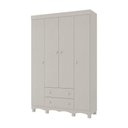 Ver imagem 2 de Guarda-Roupa Infantil 122cm 4 Portas e 2 Gavetas Dengo Multimóveis MP4438 - Off White