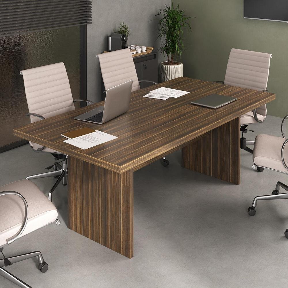 Mesa de Escritório 200cm para Reunião com Tampo 30mm Multimóveis Cr25281 - 2