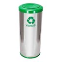 Ver imagem 1 de Lixeira Em Aço Inox Com Tampa Meia Esfera 50 Litros