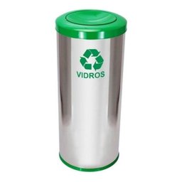 Lixeira Em Aço Inox Com Tampa Meia Esfera 50 Litros - 1