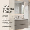 Ver imagem 2 de Conjunto de Banheiro Gabinete com Pia e Espelho 2 Gavetas 82cm MDF Cinza Multimóveis CR10172