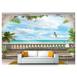 Papel De Parede Paisagem Digital Varanda 3D 6M² Dav15 - 1