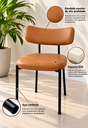 Ver imagem 2 de Kit 2 Cadeiras Jantar Estofada Aço Carbono Design Curvo Moderna - Cosper