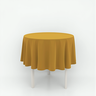 Toalha de Mesa Redonda em Tecido Oxford Dourado - 1