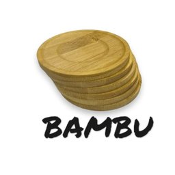 Jogo de Porta Copos Redondo em Bambu 6 Unidades - 4