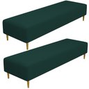 Ver imagem 1 de Kit 02 Puffs Decorativo Sala de Estar Bali W01 Pés Palito 170x60cm Bouclê Verde - Lyam Decor