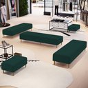 Ver imagem 2 de Kit 02 Puffs Decorativo Sala de Estar Bali W01 Pés Palito 170x60cm Bouclê Verde - Lyam Decor