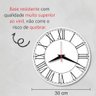 Relógio Parede Vintage Numero Grande Romano Branco 30cm - 2