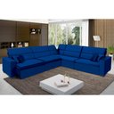 Ver imagem 1 de Sofá Milão 3.75mx3.75m de Canto, Retrátil e Reclinável - Azul
