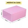 Kit 6 Organizador Multiuso Caixa Sapatos Closet Armário Rosa - 2