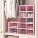 Ver imagem 4 de Kit 6 Organizador Multiuso Caixa Sapatos Closet Armário Rosa