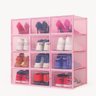 Kit 6 Organizador Multiuso Caixa Sapatos Closet Armário Rosa - 1