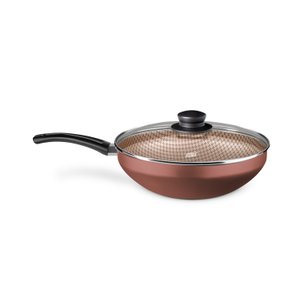 Panela Wok Flora com Tampa Nº28 - Chocolate Mta