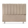 Cabeceira Estofada Cama Box Casal Carla 1,40cm Suede Bege - 3