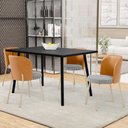 Ver imagem 2 de Kit 5 Cadeiras Sala de Jantar Estofada Gavi Arena L02 Couríssimo Whisky Pied Poule - Lyam Decor