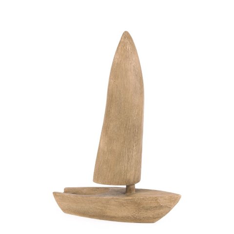 Escultura Decorativa Barco em Poliresina 34cm 22815 Mart