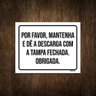 Placa - Mantenha e Dê a Descarga Tampa Fechada 36x46 - 1
