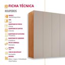 Ver imagem 5 de Guarda Roupa Casal Venus MDF 6 Portas e 6 Gavetas Moderna Naturalle/Off White