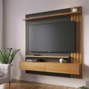 Ver imagem 2 de Home Railay Decorativo Ripado Painel Suspenso 150cm p/TV até 65 Polegadas Noce/Preto G73 - Gran Belo