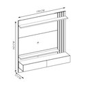 Ver imagem 4 de Home Railay Decorativo Ripado Painel Suspenso 150cm p/TV até 65 Polegadas Noce/Preto G73 - Gran Belo