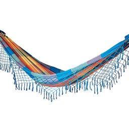 Rede de Dormir Casal Balanço de Algodão Reforçada 3,60m X 1,50m Aquarela Xadrez - 2